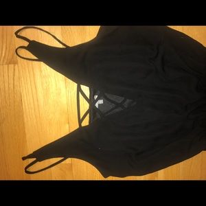 Black strappy bodysuit